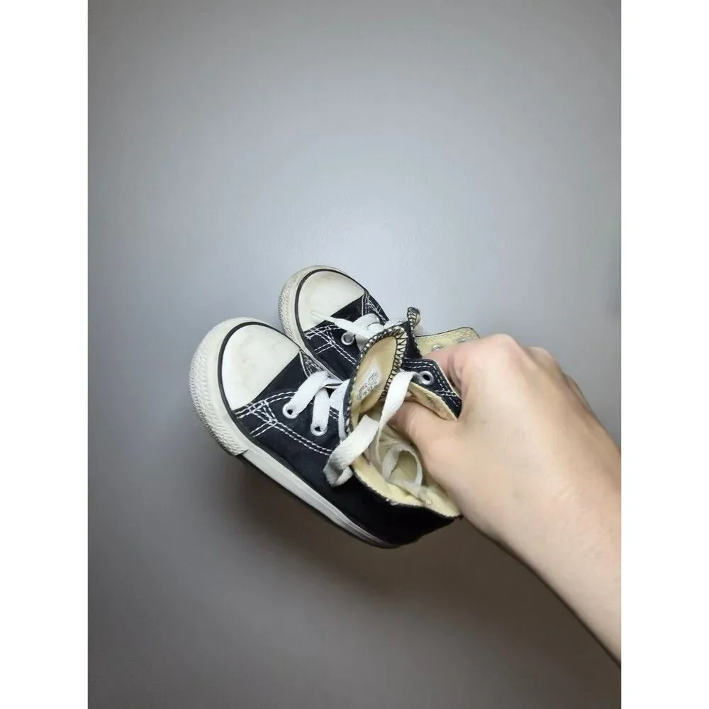 Converse Kids Black and White High-Top Sneakers 7